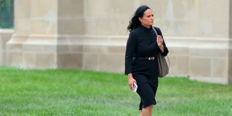 Journalist Kristen Welker arrives for the funeral service for the late U.S. Sen. Lindsey Graham outside the Washington National Cathedral on July 28, 2026, in Washington, D.C.