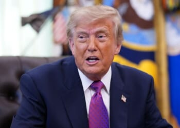 President Donald Trump speaks during an event in the Oval Office of the White House on Aug. 27, 2026, in Washington, D.C.