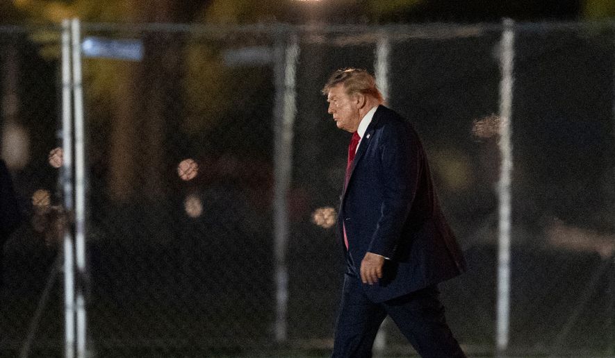 President Donald Trump walks on the Ellipse as he arrives on Marine One near the White House, Friday, Aug. 21, 2026, in Washington. (AP Photo/Manuel Balce Ceneta)