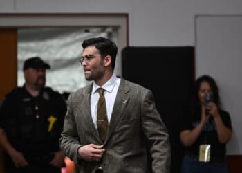 Influencer and left-wing political commentator Hasan Piker is introduced during a campaign rally for Wisconsin gubernatorial candidate Francesca Hong on Aug. 2, 2026, in Milwaukee, Wisconsin.