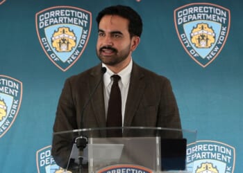 New York Mayor Zohran Mamdani speaks during a Department Of Correction's Tribute to 9/11 Heroes ceremony at Riker's Island on Sept. 4, 2026, in New York City.