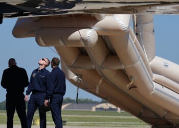 Air Force One's inflatable slide temporarily delays Trump's departure for GOP soiree in Texas