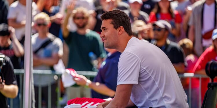 Charlie Kirk speaks at Utah Valley University on Sept. 10, 2025, in Orem, Utah.