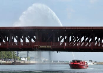 Chicago River bridge gets stuck after lifting for boat to pass