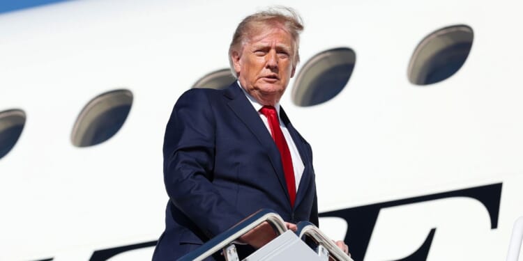 President Donald Trump boards Air Force One Sept. 16 at Joint Base Andrews, Maryland.