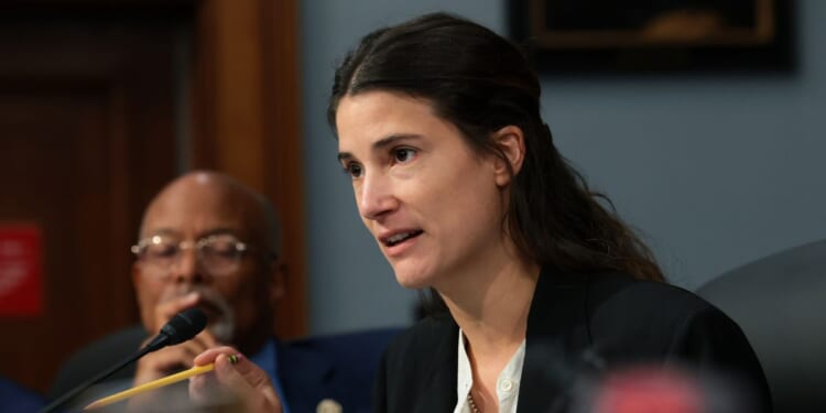 Rep. Marie Gluesenkamp Perez listens as Supreme Court Justices Elena Kagan and Amy Coney Barrett testify before the House Appropriations Committee on Capitol Hill on July 14, 2026, in Washington, D.C.