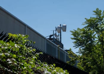 The Equinix Data Center sits blocks from Anderson Creek, a tributary of the Hackensack River, after thousands of gallons of diesel fuel spilled from the AI data center last week on Sept. 15, 2026, in Secaucus, New Jersey.