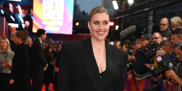 Greta Gerwig attends the Headline Gala screening of "Jay Kelly" during the 69th BFI London Film Festival at The Royal Festival Hall on Oct. 10, 2025, in London, England.