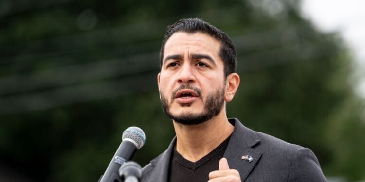 Michigan Democratic Senate candidate Abdul El-Sayed speaks during a press conference on Sept. 22, 2026, in Detroit, Michigan.