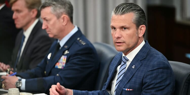 Secretary of War Pete Hegseth speaks during a meeting with German Defense Minister Boris Pistorius at the Pentagon on Sept. 15, 2026, in Arlington, Virginia.
