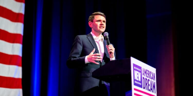 Democratic U.S. Senate candidate James Talarico speaks at a campaign rally in Kerrville, Texas, on Aug. 31, 2026.