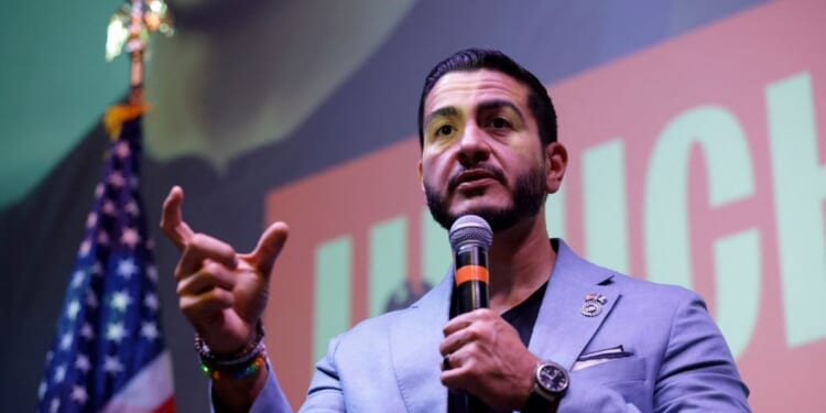 Democratic Senate candidate Abdul El-Sayed speaks during a Student Meet and Greet at the Michigan Theatre in Ann Arbor, Michigan, on Aug. 26, 2026.