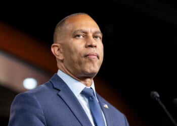 House Minority Leader Hakeem Jeffries speaks during a press conference in the U.S. Capitol on Sept. 3, 2026, in Washington, D.C.