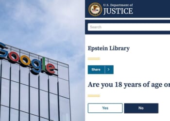 The top result on Google for "Dallas RNC Convention" appears to be a fake site redirecting some users to an official Department of Justice Epstein files page.