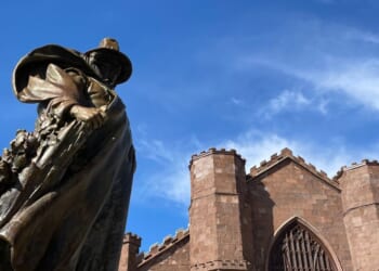 A sculpture of Roger Conant stands in the center of Salem, Massachusetts, the city he founded.
