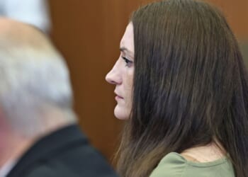 Lindsay Clancy sits in the Plymouth County Superior Court in Plymouth, Massachusetts, during her murder trial.