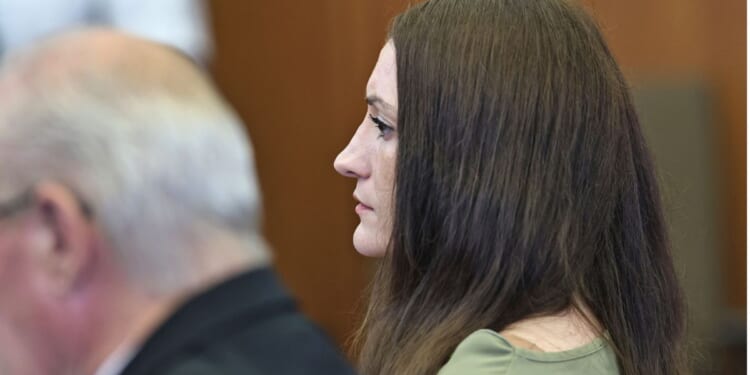 Lindsay Clancy sits in the Plymouth County Superior Court in Plymouth, Massachusetts, during her murder trial.