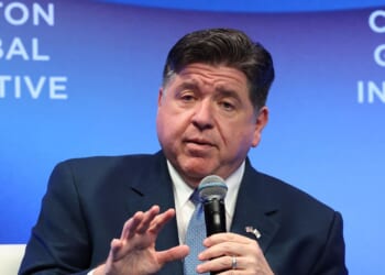 Gov. J.B. Pritzker speaks onstage during the Clinton Global Initiative 2026 Annual Meeting at New York Hilton Midtown on Sept. 22, 2026, in New York City.