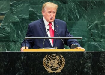 President Donald Trump speaks Tuesday during the 81st session of the United Nations General Assembly at U.N. Headquarters in New York City.