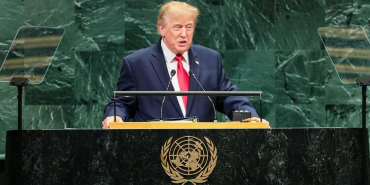President Donald Trump speaks Tuesday during the 81st session of the United Nations General Assembly at U.N. Headquarters in New York City.
