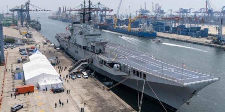 A decommissioned Italian warship sits at a port in Jakarta, Indonesia on September 18, 2026.