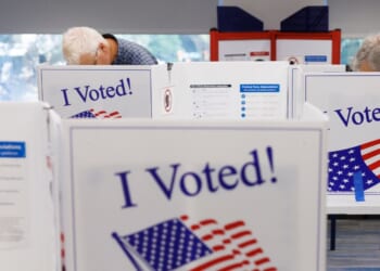 Voters cast their ballots inside the Arlington County Courthouse on Sept. 18, 2026, in Arlington, Virginia.
