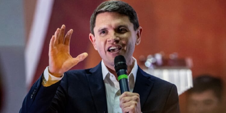 Democratic candidate for US Senate James Talarico, pictured speaking during an August campaign rally.