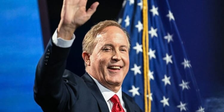 Republican Texas Senate nominee, Ken Paxton, speaks at the RNC midterm convention in Dallas, Texas on September 9, 2026.