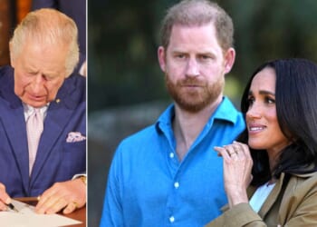 Britain's King Charles III, left, reportedly laid down the law in a letter to Prince Harry and Meghan, Duchess of Windsor, right.