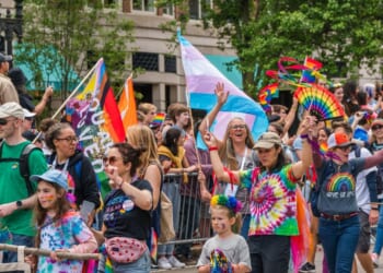 People attend the "pride" parade and festival on June 10, 2023, in Boston, Massachusetts.