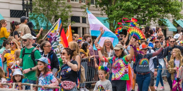 People attend the "pride" parade and festival on June 10, 2023, in Boston, Massachusetts.
