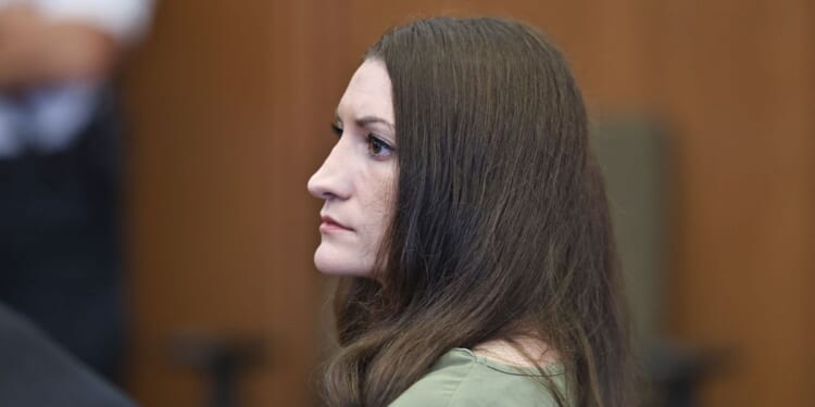 Lindsay Clancy looks on as jurors enter the courtroom during Clancy's murder trial at the Plymouth County Superior Court in Plymouth, Massachusetts, on Sept. 4, 2026.