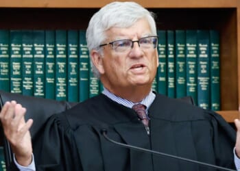 Judge William Sullivan addresses the lawyers Sept. 4 during jury deliberations in Lindsay Clancy's murder trial at the Plymouth County Superior Court in Plymouth, Massachusetts.