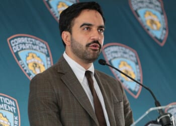 New York Mayor Zohran Mamdani speaks during a Department Of Correction Tribute To 9/11 Heroes ceremony at Riker's Island on Sept. 4, 2026, in New York City.