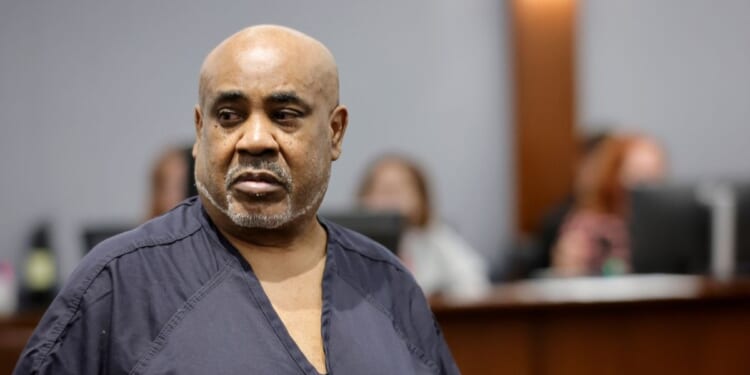 Duane "Keffe D" Davis enters a courtroom in Clark County District Court for a trial readiness status check at the Regional Justice Center on June 17, 2025, in Las Vegas, Nevada.