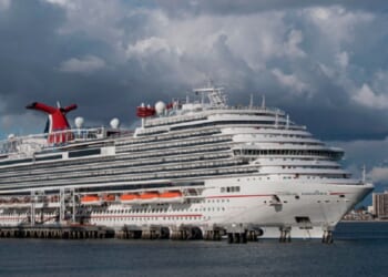 The Carnival cruise ship Panorama is pictured in a March 2020 file photo in Long Beach, California.