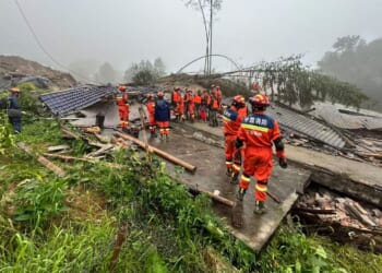 Mudslide death toll in China rises to 3 after heavy rain from Typhoon Saudel