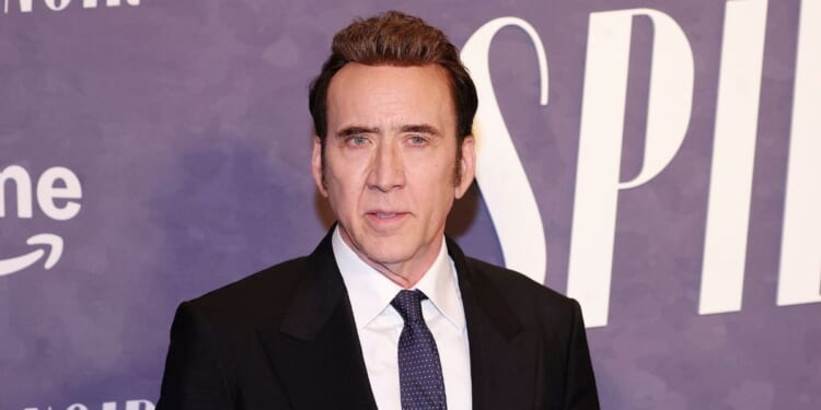 Nicolas Cage attends Prime Video's "Spider-Noir" world premiere at Regal Times Square on May 13, 2026, in New York City.
