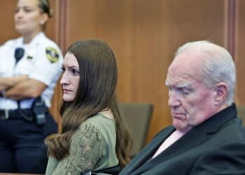 Defendant Lindsay Clancy and her attorney Kevin Reddington listen as the judge declares a mistrial at the conclusion of Clancy's murder trial at the Plymouth County Superior Court in Plymouth, Massachusetts, on Sept. 4, 2026.