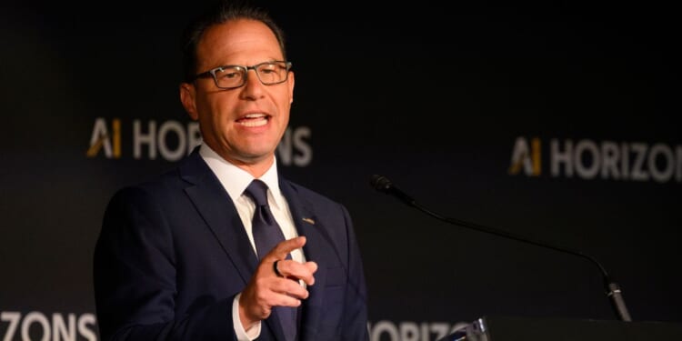 Pennsylvania Gov. Josh Shapiro delivers the keynote speech during the AI Horizons Summit at Bakery Square on Sept. 17, 2026, in Pittsburgh, Pennsylvania.