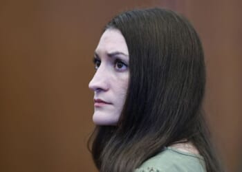 Defendant Lindsay Clancy looks toward the jury at the conclusion of Clancy's murder trial at the Plymouth County Superior Court in Plymouth, Massachusetts, on Sept. 4, 2026.