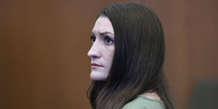 Defendant Lindsay Clancy looks toward the jury at the conclusion of Clancy's murder trial at the Plymouth County Superior Court in Plymouth, Massachusetts, on Sept. 4, 2026.