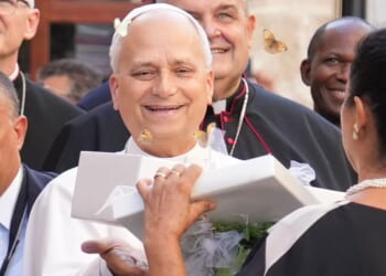 Pope returns to sanctuary where he prayed after election and unveils a fresco depicting the event