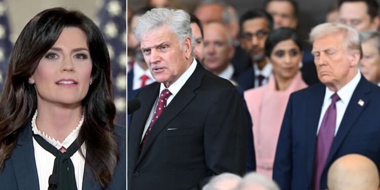 Christian leader Cissie Graham Lynch, pictured at left addressing the 2020 virtual Republican National Convention on Aug. 25, 2020, was appointed U.S. Ambassador at Large for International Religious Freedom by President Donald Trump, seen at right on Inauguration Day, Jan. 20, 2025, with Lynch's father, evangelist Franklin Graham.