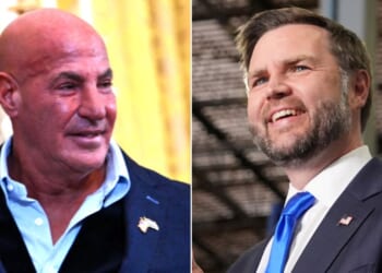 Radio host Sid Rosenberg, left, had a cordial meeting Thursday with Vice President J.D. Vance, right.