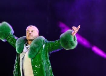 American rapper, singer, dancer, and DJ Benjamin Haggerty, known as Macklemore, performs at the Goldencoast Rap Festival in Corcelles-les-Monts, near Dijon, central-eastern France, on Aug. 30, 2026.