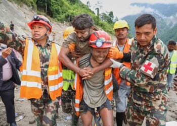 Rescuers pull 2 trapped workers from a hydropower tunnel 9 days after Nepal floods