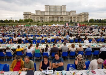 Romania sets Guinness record with miles-long table, raises funds for pediatric psychiatry hospital
