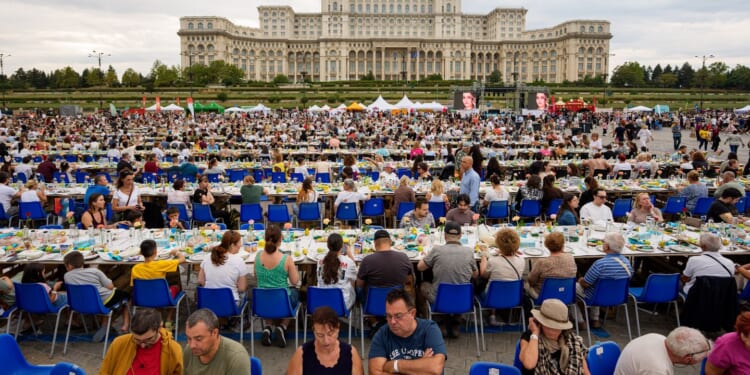 Romania sets Guinness record with miles-long table, raises funds for pediatric psychiatry hospital