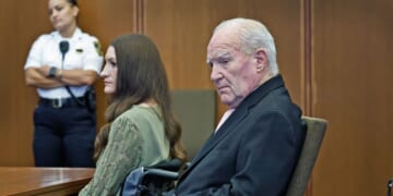 Kevin Reddington, defense attorney for Lindsay Clancy, and Lindsay Clancy look on as Judge William Sullivan instructs the jury to continue deliberating, during Lindsay Clancy's murder trial at the Plymouth County Superior Court in Plymouth, Massachusetts, on Sept. 4, 2026.